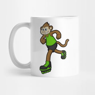 Monkey as Skater with Inline skates Mug